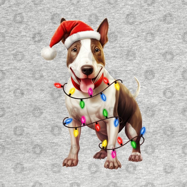 Christmas Bull Terrier by Chromatic Fusion Studio